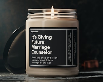 It's Giving Future Marriage Counselor Soy Wax Candle, Marriage Therapist, Marriage Counseling, MFT Gift For Therapist Eco Friendly Candle