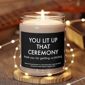 Officiant Gift Candle Wedding Officiant Gift, Funny Thank You Appreciation for Officiator, Officiant thank you gift Officiant Soy Wax Candle
