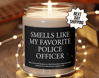 Police Officer Gift, Smells Like My Favorite Police Officer Candle, Gift Law Enforcement Officer Gift for Cop Police First Responder