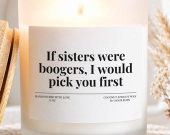 If Sisters Were Boogers Candle, Funny Sister Candle, Sister Birthday Gifts from Sisters Brothers, Christmas Sister Gifts from Sister