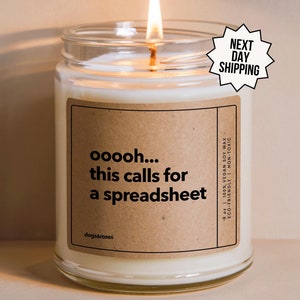 Funny Office Gift Candle This Calls For A Spreadsheet Custom Candle Funny Office Gifts For Data Lovers Coworker Gift Boss Gift