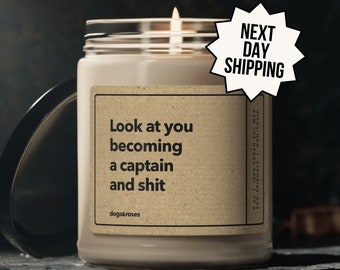 Personalized Police Captain Gift, Look at You Becoming a Captain Candle, Airline Captain Gift, Boat Captain Gift, Pilot Captain Gift