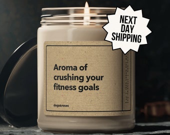 Personalized Fitness Enthusiast Gift, Aroma of Crushing Your Fitness Goals Candle, Workout Motivation Present, Gym Rat's Reward Decor
