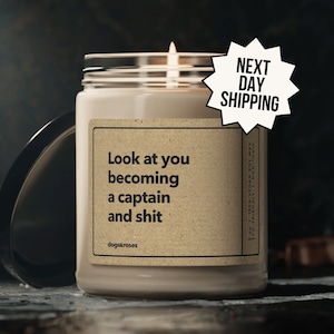Personalized Police Captain Gift, Look at You Becoming a Captain Candle, Airline Captain Gift, Boat Captain Gift, Pilot Captain Gift