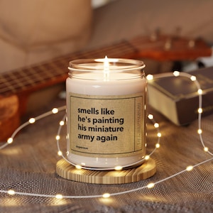 Funny Gamer Candle Gift, Warhammer Painting Candle for Wargamers, Wargamer Gifts or Birthday Gift for Miniature Painting Fans image 2