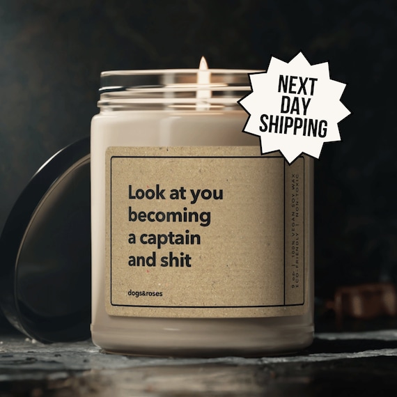 Personalized Police Captain Gift, Look at You Becoming a Captain Candle, Airline Captain Gift, Boat Captain Gift, Pilot Captain Gift