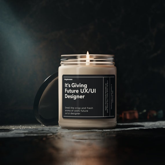 It's Giving Future UX/UI Designer Soy Wax Candle, UX Designer Gift, Graphic Design Gift, Ux-Ui Researcher Gift Eco Friendly 9oz. Candle