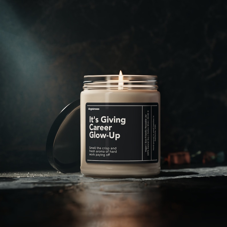 It's Giving Career Glowup Soy Wax Candle, Gift for New Job, Work