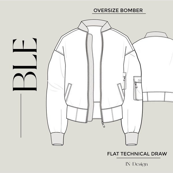 Bomber Oversize flat sketch