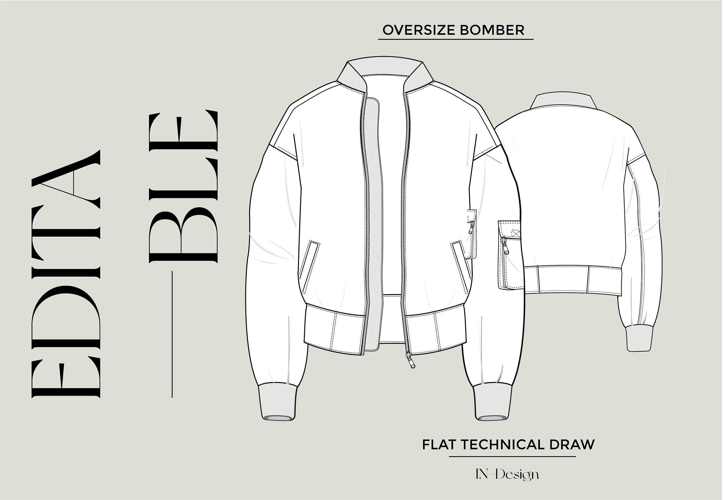 Women Bomber Jacket fashion flat sketch template Technical Fashion  Illustration Welt Pockets Stock Vector Image  Art  Alamy