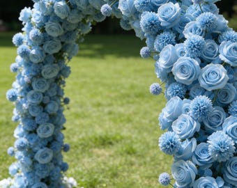 6 Gigli Artificiali Di Seta Blu Lunghi 53cm | Fiori Finti Vintage Per Decorazioni E Bouquet