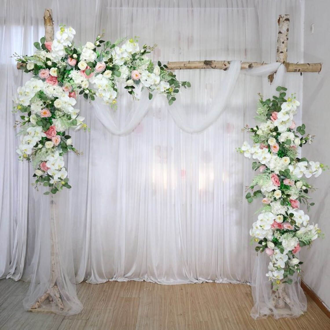 Wedding Arch Flower Wall Wedding Arch Tulle Background Wedding Etsy