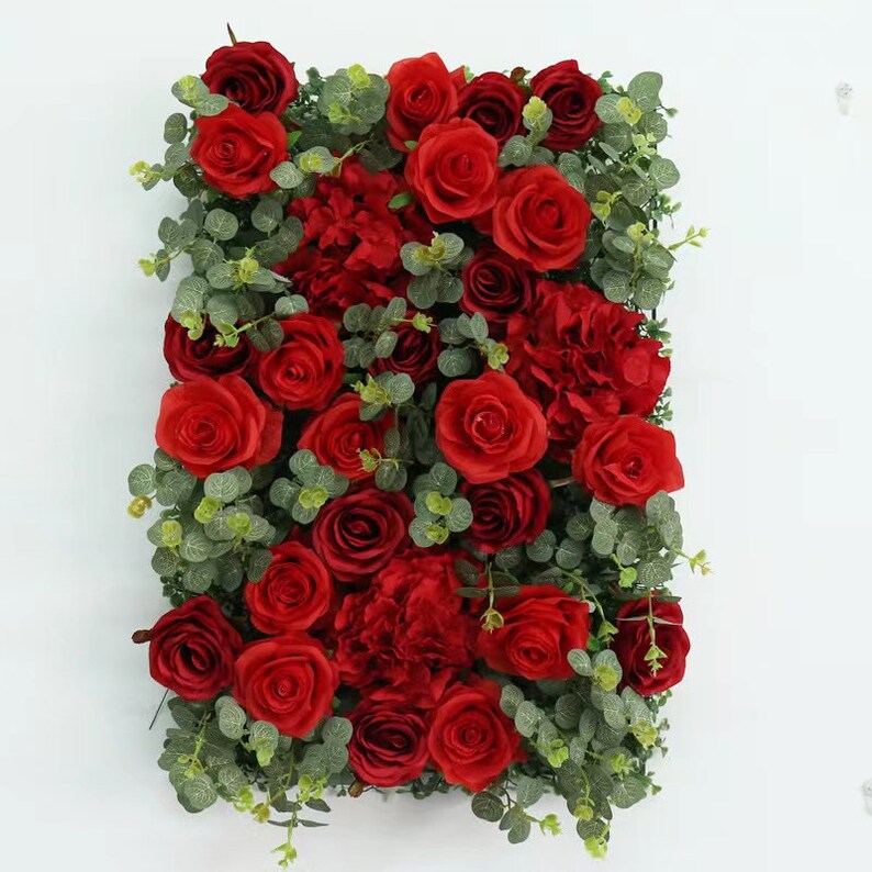 Red Flower Wall Decor for Wedding Arrangement Flower Wall Etsy
