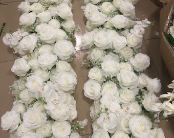White Flower Garland,Baby Breath Flower Runner,Table Flower Runner,Wedding Reception,Wedding Centerpieces,Wedding Aisle Flower