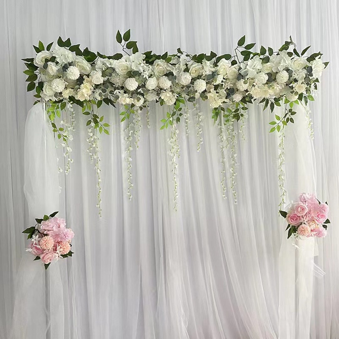 Wedding Arch Flower Row Panel White Rose Flower Hydrangea Arch Etsy