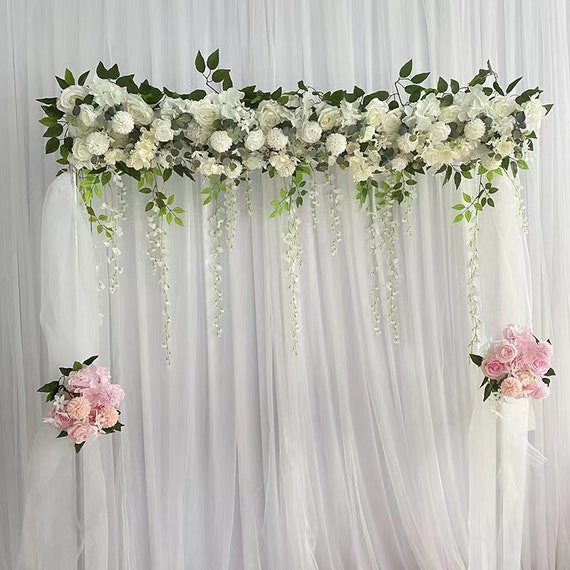 Wedding Arch Flower Row Panel White Rose Flower Hydrangea Arch - Etsy