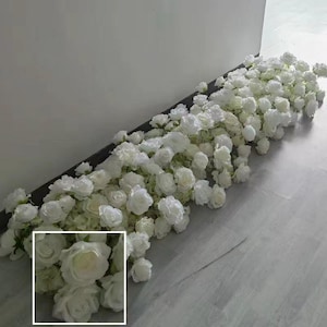 White Rose Flower Garland,Wedding Flower Runner,Table Flower Wedding Reception,Wedding Centerpieces,Wedding Flower Arch,Flower Arrangements