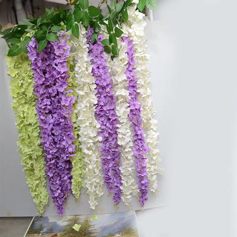Wisteria Vine Wisteria Bunches Artificial Flower Vine Ivy Etsy
