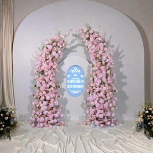 Pink Wedding Rose Flower Backdrop,Wedding Rose Flower Arch,Wedding Archway Floral,Table Flower Garland,Florals Wedding Archway Flower