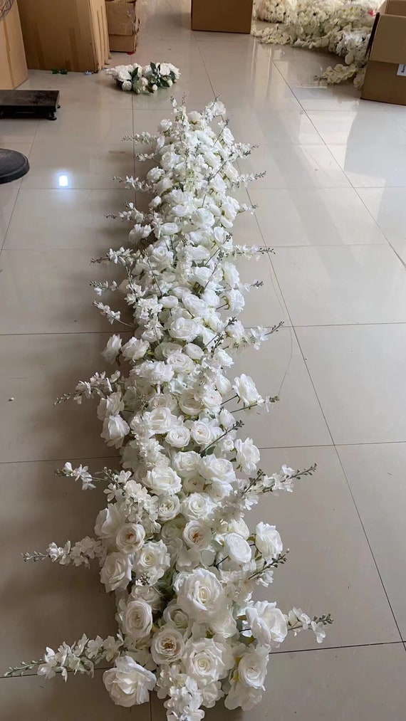 Baby Pink Rose Flower Table Runner,Wedding Arch Arrangement,Rose Flower Garland,Wedding Arch Flower,Table Centrepiece,Flower Row for Wedding
