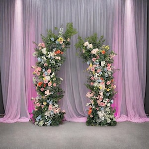Kleurrijke bloemenboog, bruiloft boog bloemen, bruids douche bloemenslinger boog, tafelbloemen tafeldecoraties, bloemstuk bruiloft