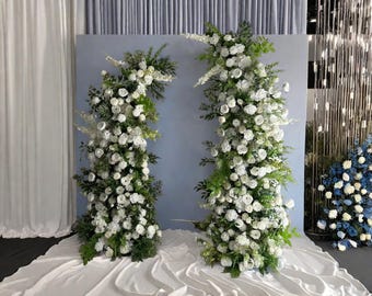 Artificial White Rose Flower Arch,Wedding Rose Archway Floral,Table Flower Garland,Flower for Wedding Party Event Decor