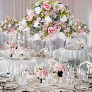 Wedding Flower Ball Table Centrepiece Floral Ball Table Rose Head Wedding Tall Centerpiece Wedding Flower Arrangement Party Decor