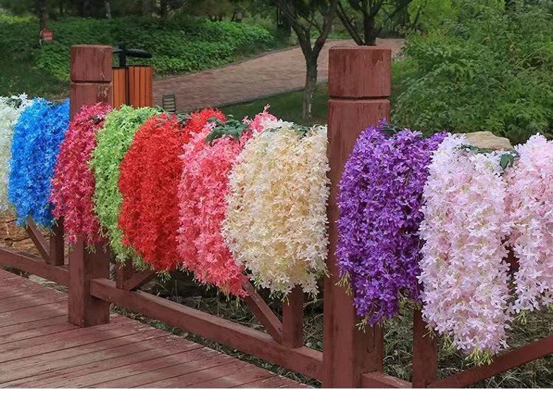 Artificial Wisteria Vine Fake Wisteria Hanging Garland Silk Etsy