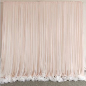 Light Champagne Chiffon Backdrop for Wedding Bridal Shower Newborn Birthday Backdrop Photography White Tulle Backdrops Curtains Party Decor