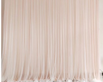 Light Champagne Chiffon Backdrop for Wedding Bridal Shower Newborn Birthday Backdrop Photography White Tulle Backdrops Curtains Party Decor