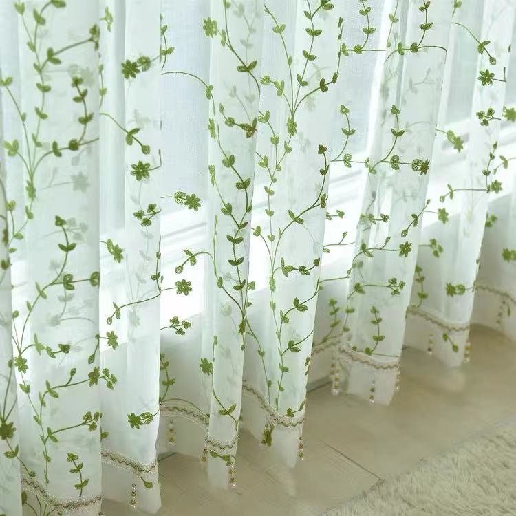 Gardinen Kleine Grüne Blumen Vorhänge Chiffon Tüll Fenster Vorhang Für Baby  Mädchen Kinderzimmer Kinderzimmer Schlafzimmer Benutzerdefinierte Vorhang