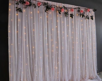 White Tulle Backdrop Photography Wedding Backdrop Curtains Party Decor Anniversary Backdrop Flower ArchBackdrop Customize Arch Arrangement