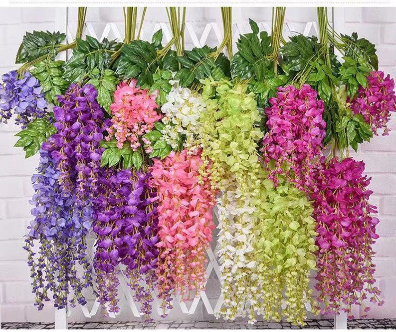 Artificial Wisteria Vine Fake Wisteria Hanging Garland Silk Etsy