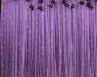Purple Tulle Chiffon Backdrops for Bridal Shower Photography Newborn Baby Shower Party Background Wedding Decor Wedding Backdrop Curtains