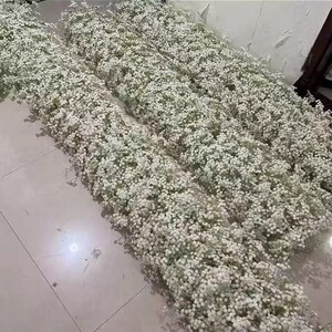 Corridore completo di fiori per il respiro del bambinoFila di fiori artificiali, ghirlanda di fiori nuziali, corridore per corridoio di nozze, runner da tavolo per matrimoni, arco di fiori swag