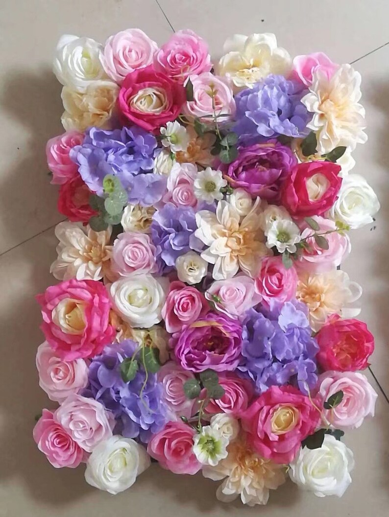 Custom Flower Wall Rose Flower Wall Artificial Flower Panel Etsy