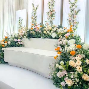 Spring Colorful White Floral Flower Runner,Wedding Flower Garland,Wedding Aisle Runner Centrepiece,Wedding Reception,Swag Flower Arch