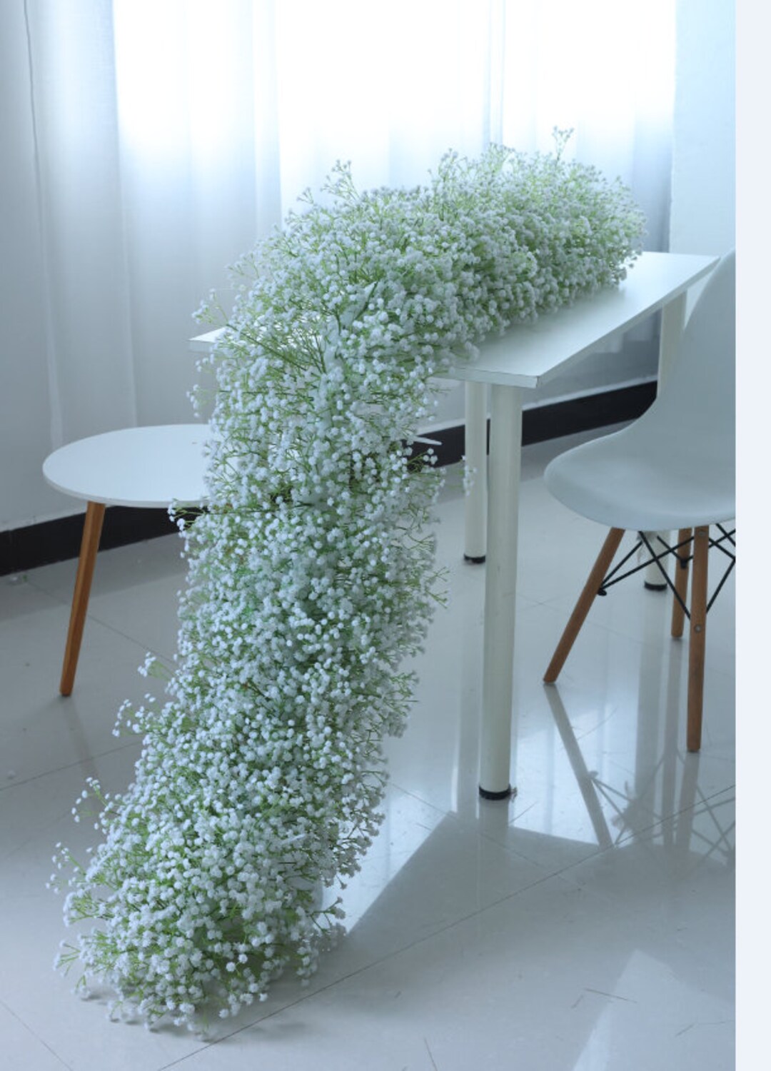 Full Baby Breath Floral Garland,flower Table Runner,wedding Flower