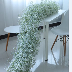 Wisteria artificial flor de vid de seda flor artificial largo arbusto  colgante flores cuerda fiesta en casa decoración de la boda (un paquete de  20), blanco puro Muyoka Hogar