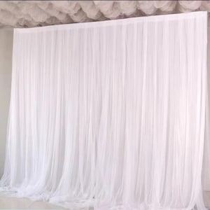 Sfondo di tulle bianco in chiffon per feste, tende per matrimoni, addio al nubilato, neonati, feste di compleanno, fotografia di sfondo