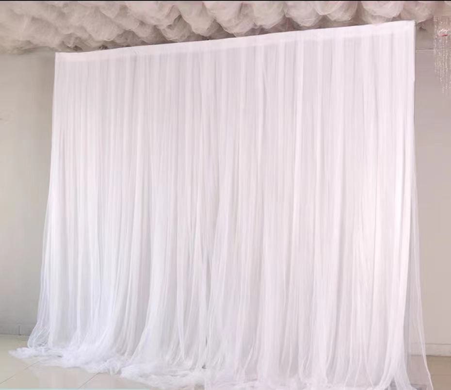 White Tulle Chiffon Backdrop Party Backdrop Curtains For Wedding Bridal Shower Newborn Baby Shower Birthday Background Photography