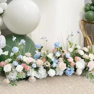 Flower Row,Table Flower Runner,Wedding Reception,White Babysbreath Garland,Wedding Centerpieces,Table Centerpieces