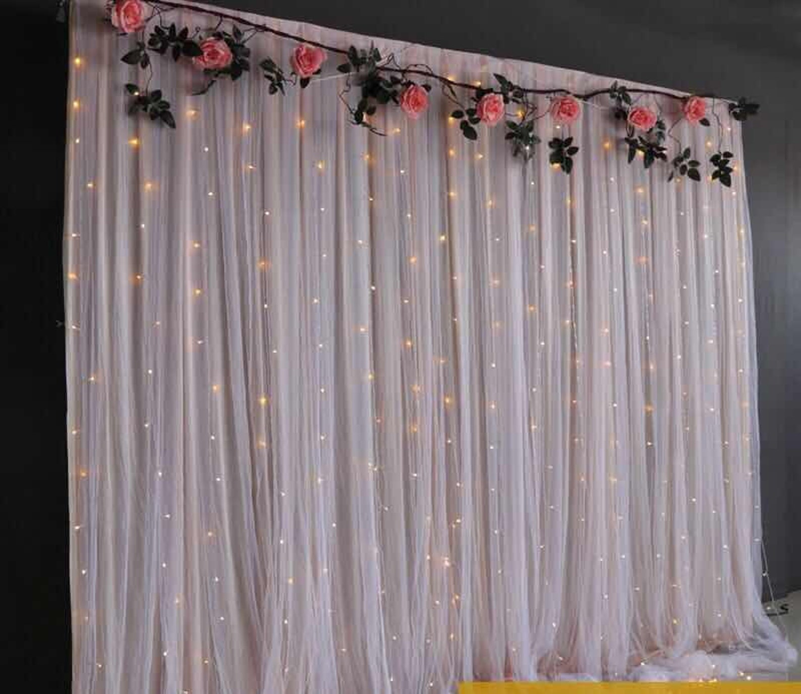 White Tulle Backdrop Curtains Chiffon Backdrops Photography Etsy