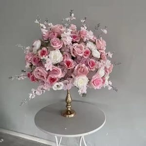 Pink Rose Floral Ball Wedding Table Centerpieces Artificial Floral Ball Wedding Bridal Party Flower Table Decor Party Kiss Ball