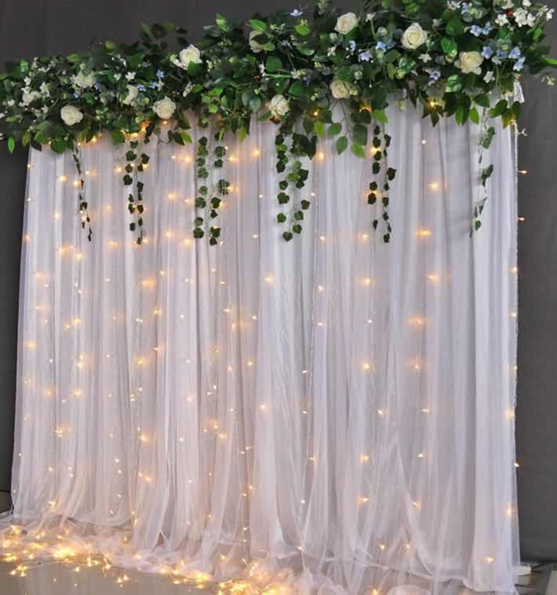 White Tulle Backdrop Curtains Chiffon Backdrops Photography Etsy
