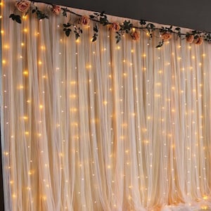 Champagne Wedding Backdrop Curtains Newborn Baby Shower Party Background Tulle Chiffon Backdrops For Baby Shower Customize Size