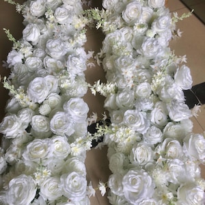 White Rose Flower Garland,Artificial Flower Runner,Table Flower Runner,Wedding Table Centerpieces,Wedding Party Decor,Custom Flower