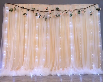 Chiffon Backdrops Photography Wedding Backdrop Curtains Party Decor Newborn Party Background Yellow Tulle Backdrops Curtains Customize Size
