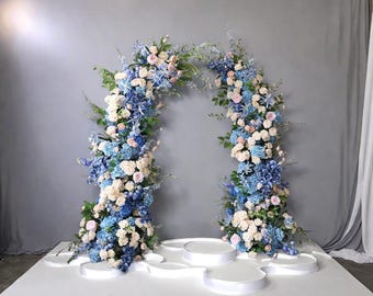 Light blue and white Rose Flower Backdrop,Wedding Rose Flower Arch,Wedding Archway Floral,Florals Wedding Archway Flower,Custom Flower