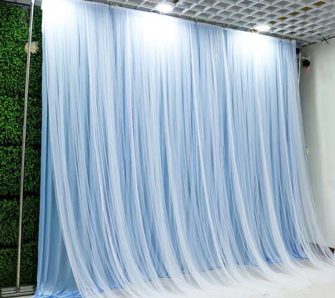Baby Blue Backdrop Curtains Tulle Backdrop for Wedding Bridal Shower